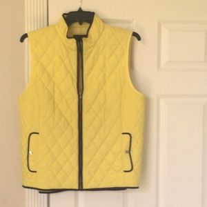 Talbots cute  vest, yellow and black trim XL